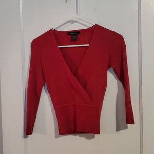 Express Size Small Red Wrap Sweater